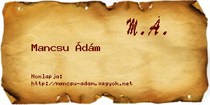 Mancsu Ádám névjegykártya